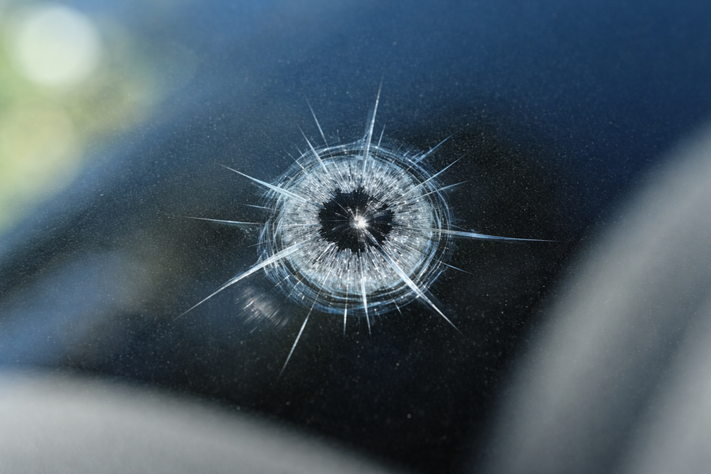 bull’s eye windshield damage