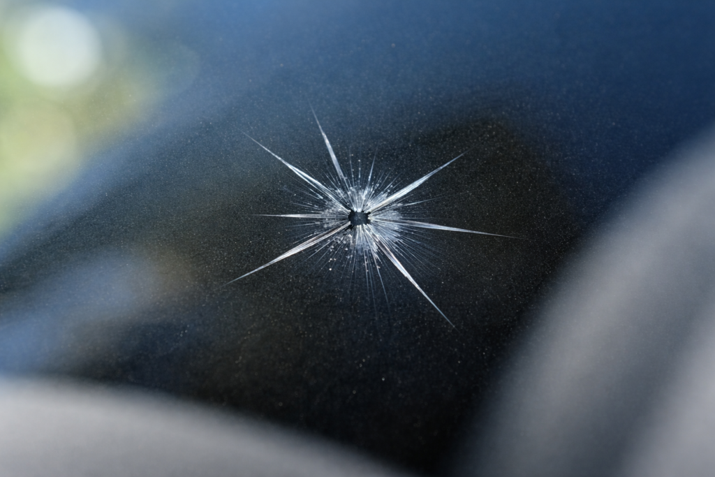 car windshield star crack
